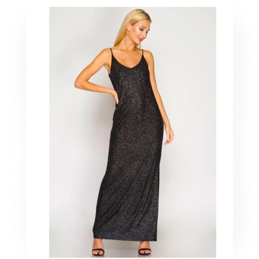 🆕 Metallic Spaghetti Strap Dress